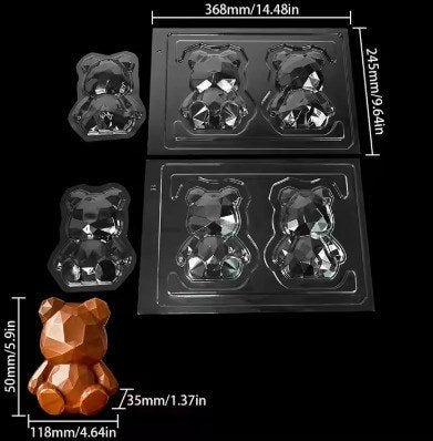 3pc Bear Chocolate Mold