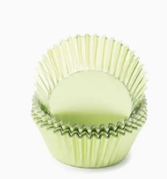 Cupcake Liners Standard Light Green Foil 32-Count
