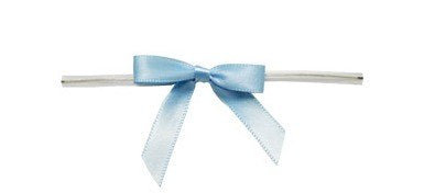 Lt Blue Twist Tie Bow 10pk