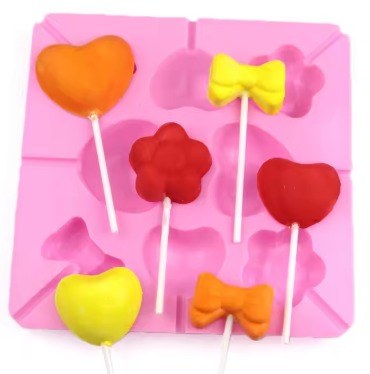 Sweetheart Hearts & Bows Silicone Lollipop Mold