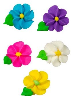 Edible Decorations Royal Icing Mini Blossoms 3/4in 10-Count