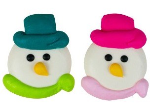 Edible Decorations Snowman Royal Icing 1 1/2in 6-Count