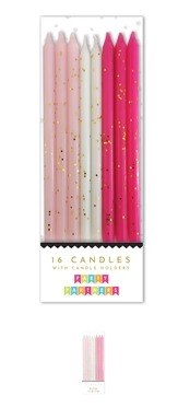 Candles, 16 Pastel Pink