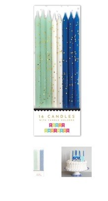 Candles, 16 Blue gold