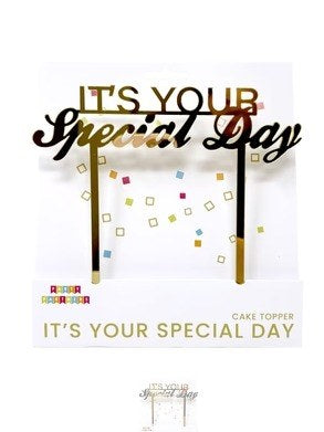 Cake Topper Special Day Gold