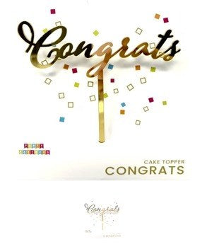 Cake Topper Congrats Gold