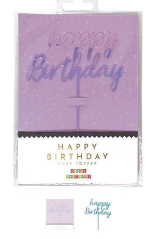 Happy Birthday Cake Shiny Topper