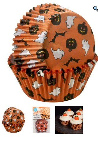 Cupcake Liners Standard Halloween Pumpkin/Ghost/Bat 50-Count