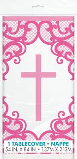 Cross Table Cover Pink