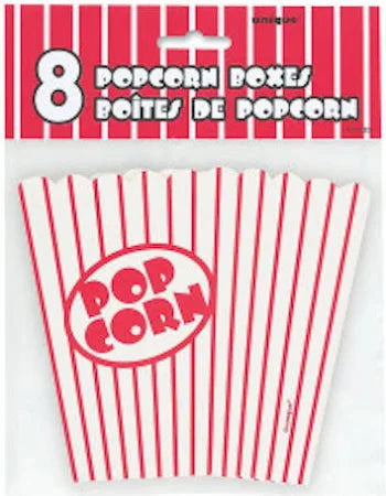 Small Movie Theater Popcorn Boxes, 8 Count
