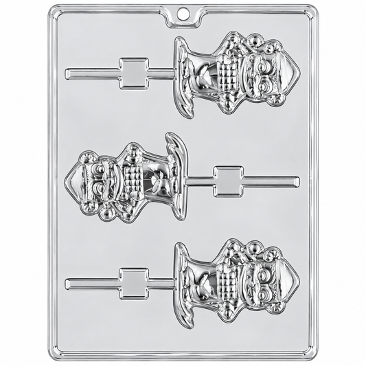 Preppy Skiing Bear Chocolate Lollipop Mold