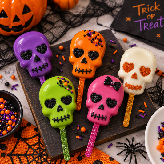 Skull Cakesicle Mold – Halloween Silicone Popsicle & Chocolate Mold