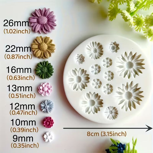 Mini Daisy & Wildflower Silicone Fondant Mold