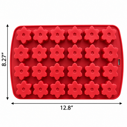 Mini Snowflake Chocolate Silicone Mold – 24 Cavity