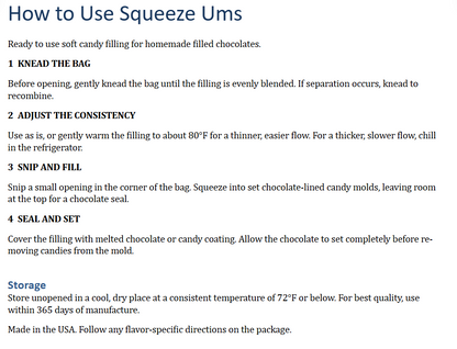 Ready-to-Use Soft Candy Filling Maple 8oz Squeeze-ums