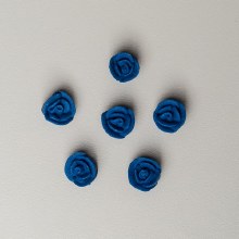 Royal Blue Mini Roses Icing Toppers 40 count