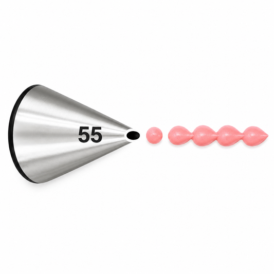 Writing, Outlining & Oval Details Piping Tip - Wilton #55 Oval - Stainless Steel Cake Decorating Tip
