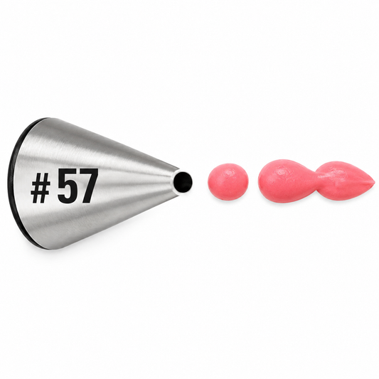 Writing, Outlining & Oval Details Piping Tip - Wilton #57 Oval - Stainless Steel Cake Decorating Tip