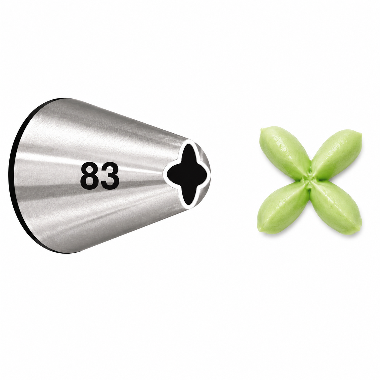 X-Shapes, Shells & Zigzags Piping Tip #83 - Wilton Stainless Steel Specialty Decorating Tube