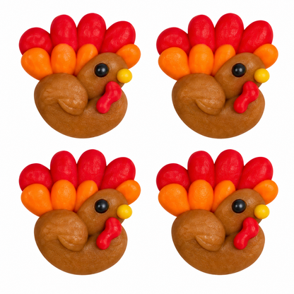 Mini Turkey Royal Icing Decorations – 3/4 Inch, 10 Count