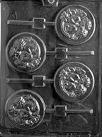 Victorian Cherubs Chocolate Lollipop Mold – 4 Cavity