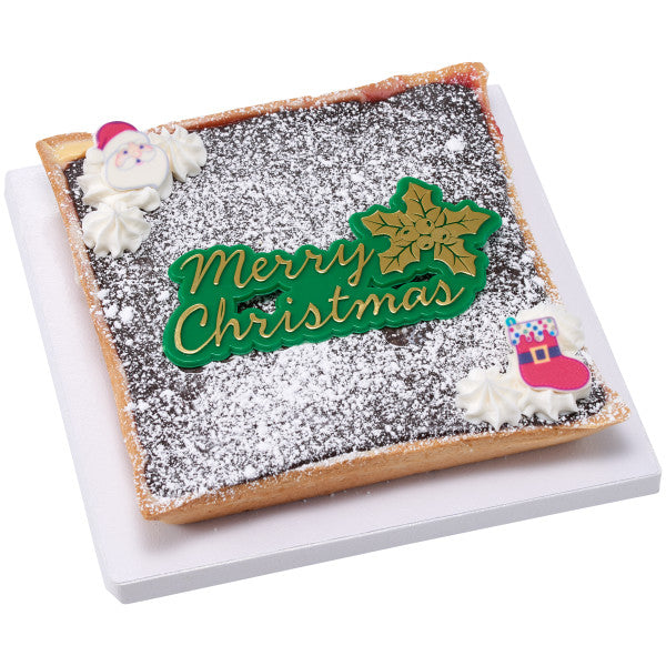 Merry Christmas Cake Topper Green And Gold