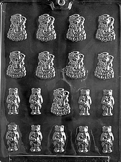 Bride & Groom Teddy Bear Chocolate Mold – 18 Cavity