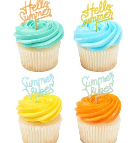 Summer Saying Cupcake Pics 6pk