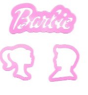 Barbie 3pc Cookie fondant Set