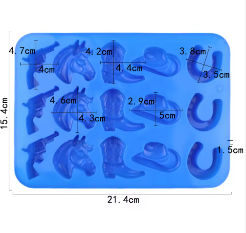 Western Cowboy Silicone Chocolate Mold – 15 Cavity