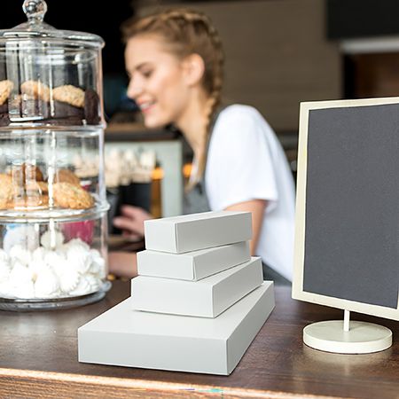 Candy Box w/ Window 1/2 LB White - 5 Count