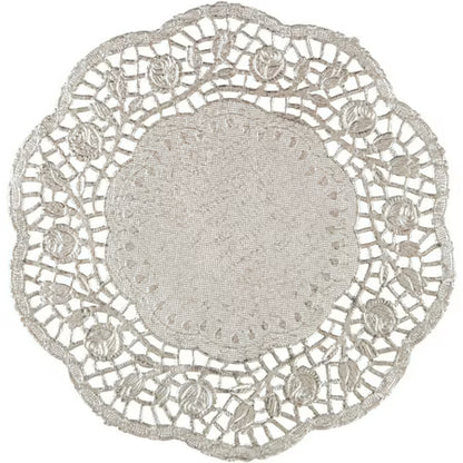 Unique Silver Paper Doiles 8.25 Inch 4 Count