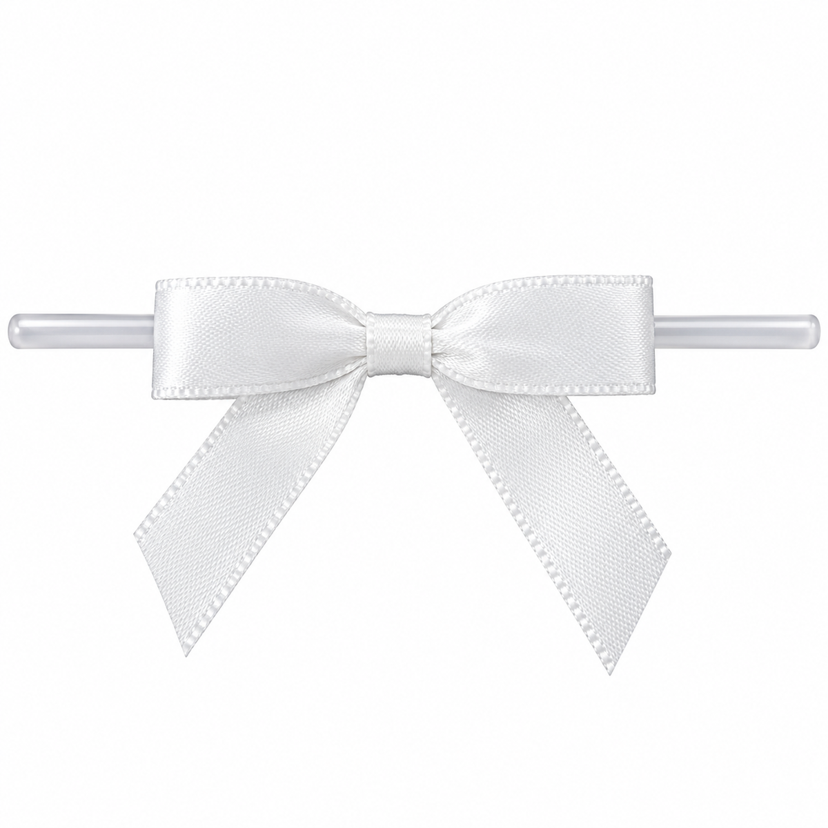 White Bow With Twist Tie 10ct