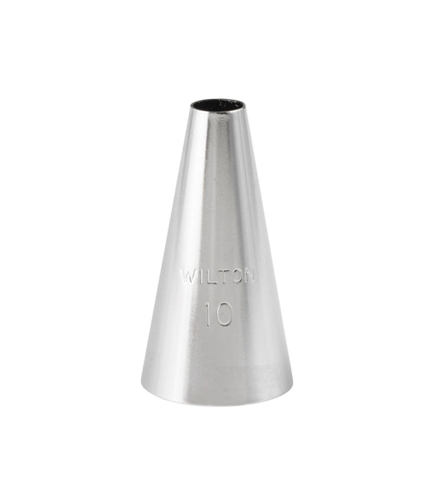 Large Dots & Bold Borders Piping Tip #10 - Bakery Crafts Stainless Steel Round Decorating Tube