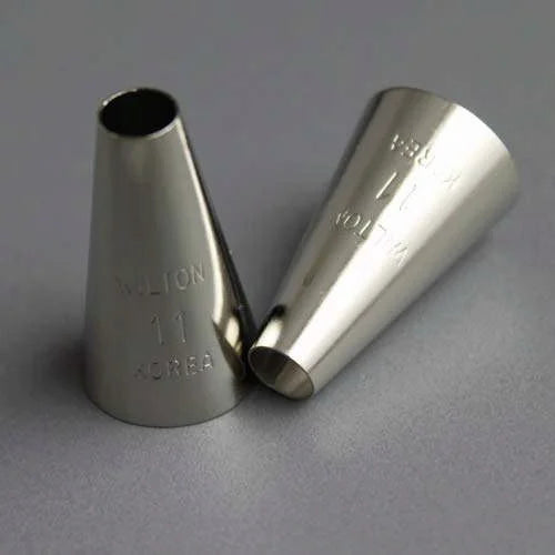 Extra-Large Dots & Borders Piping Tip #11 - Bakery Crafts Stainless Steel Round Decorating Tube