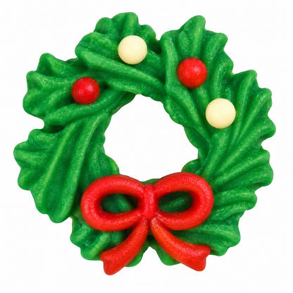 Christmas Wreath Royal Icing Decorations – 6 Count