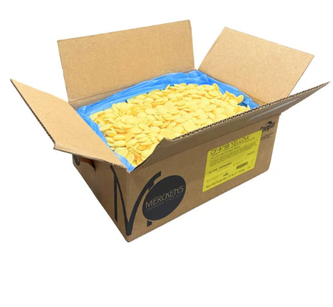 Merckens Yellow Chocolate Wafers 25lbs Bulk Case