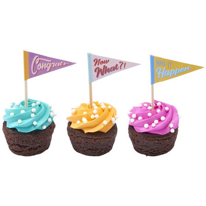Pennant Graduation Cupcake Picks 6 count